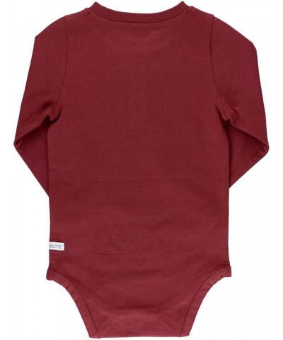 RUGGEDBUTTS® Baby/Toddler Boys Henley Raglan Long Sleeve Baseball Tee Bodysuit Knit One-Piece Rosewood $14.79 Bodysuits