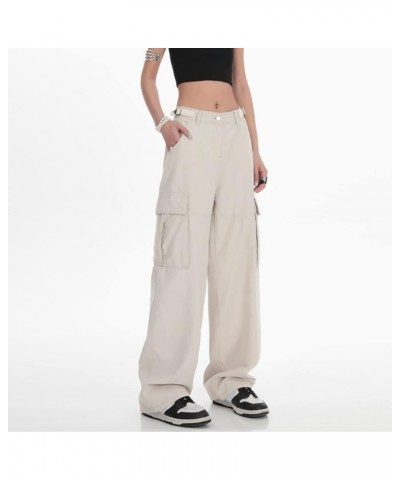 Women's High Waist Straight Jeans Slims Classic Relaxed Fit Long Trousers Stretchy Wide Leg Denim Pants X1l-beige $11.60 Jeans