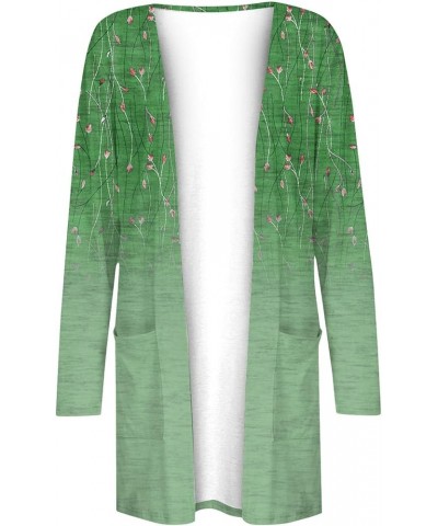 Long Sleeve Cardigan for Women Overszied Open Front Kimono Jackets with Pockets Slim Fit Comfort Outwear Shirts 6-green $10.8...