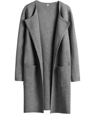 Women's Long Wool Cardigan Sweaters Oversized Fall Dressy Coatigan Knit Winter Coats Light Casual Jackets Dark Grey $15.96 Sw...
