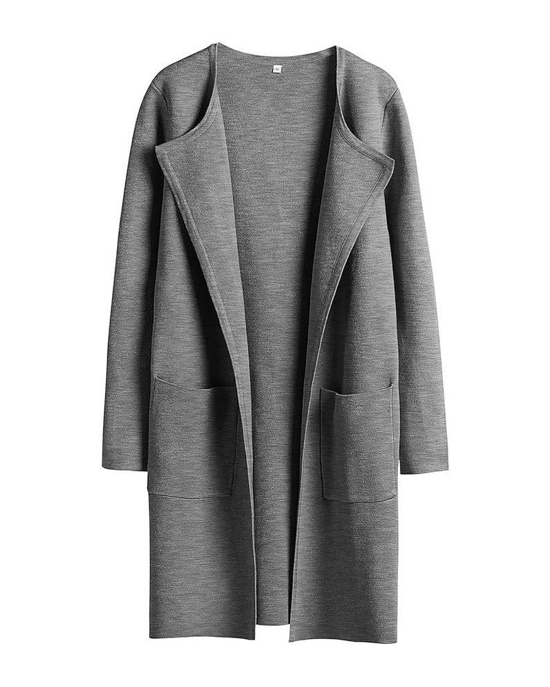 Women's Long Wool Cardigan Sweaters Oversized Fall Dressy Coatigan Knit Winter Coats Light Casual Jackets Dark Grey $15.96 Sw...