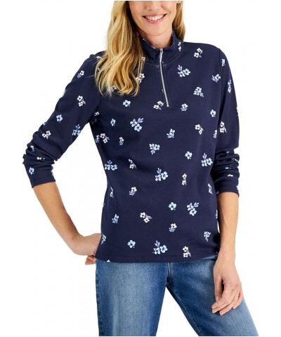 Women's Fleece 1/4-Zip Pullover Navy $10.15 Jackets