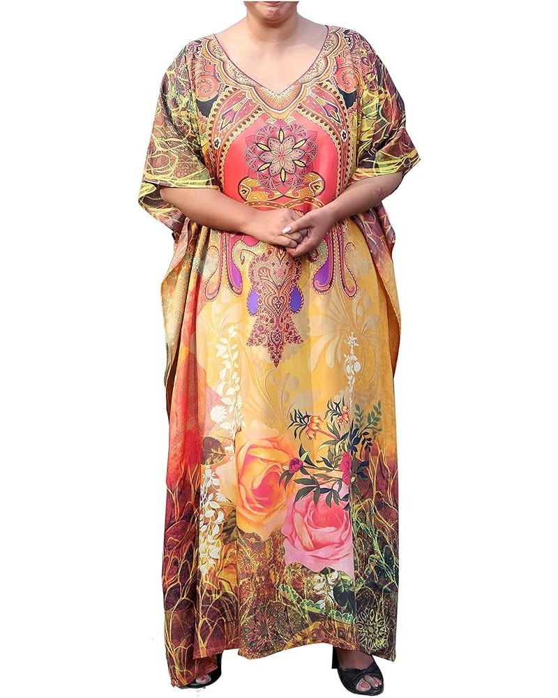 Decora Apparel Caftans for Women Use as Loungewear, Long Beach Cover Up, Kimono Dress, Kaftan Dresses for Women Brown Black B...