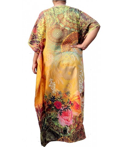 Decora Apparel Caftans for Women Use as Loungewear, Long Beach Cover Up, Kimono Dress, Kaftan Dresses for Women Brown Black B...