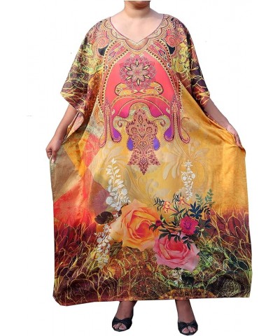 Decora Apparel Caftans for Women Use as Loungewear, Long Beach Cover Up, Kimono Dress, Kaftan Dresses for Women Brown Black B...