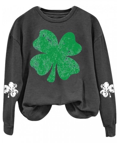 St Patricks Day Shirt for Women THE LEPRECHAUNS MADE ME DO IT Sweatshirt Long Sleeve Shamrock Graphic Oversized Tops Z - St P...