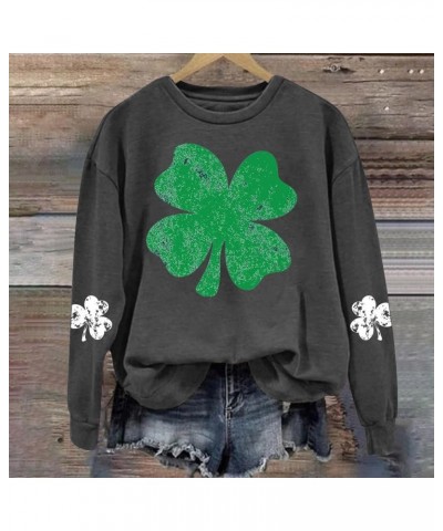 St Patricks Day Shirt for Women THE LEPRECHAUNS MADE ME DO IT Sweatshirt Long Sleeve Shamrock Graphic Oversized Tops Z - St P...