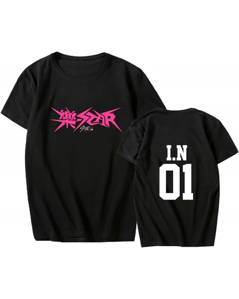 Kpop Stray Kids Merch Shirt New Album 樂-Star(Rock Star) Tshirt SKZ Support Unisex Tee Top Black in $7.64 T-Shirts