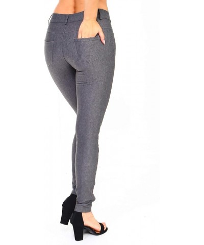 Women's Stretch Jeggings with Pockets Slimming Cotton Pull On Jean Like Leggings Regular-Plus Size Classic Gray $14.21 Leggings