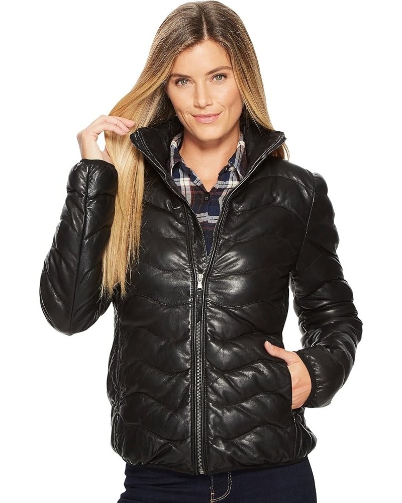 Women's Leatherwear by Ribbed Jacket - L620-Beige Black $100.71 Jackets