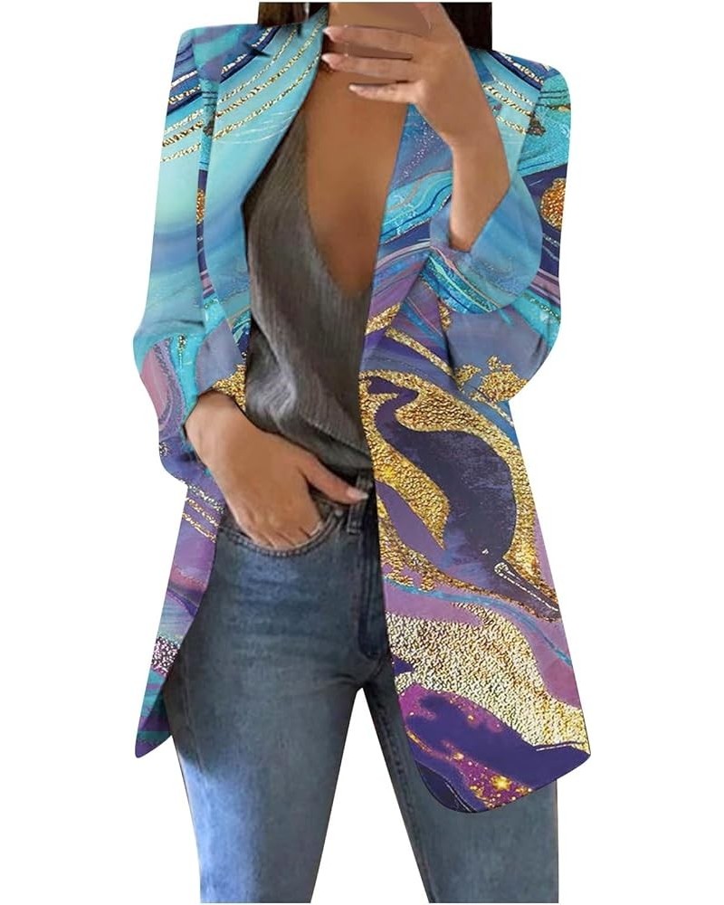 Blazers for Women Business Casual Trendy Elegant Graphic Print Jacket Tops Long Sleeve Loose Fit Outwear Fall Clothes Outfits...