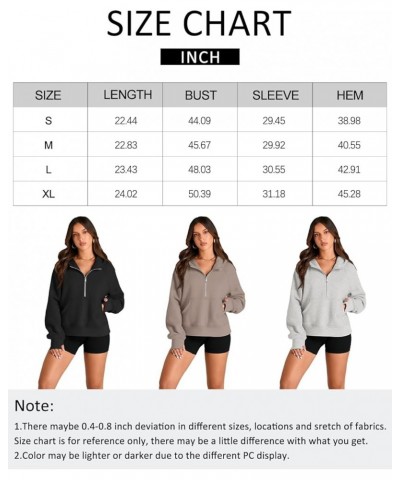 Half Zip Sweatshirts Cropped Hoodies Fleece Womens Quarter Zip Up Pullover Sweaters Fall Outfits 2024 Winter Clothes Darkgrey...