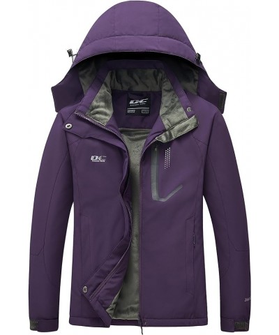 Women's Waterproof Ski Jackets Warm Winter Snow Jacket Mountain Windbreaker Hooded Raincoat Purple $26.09 Activewear