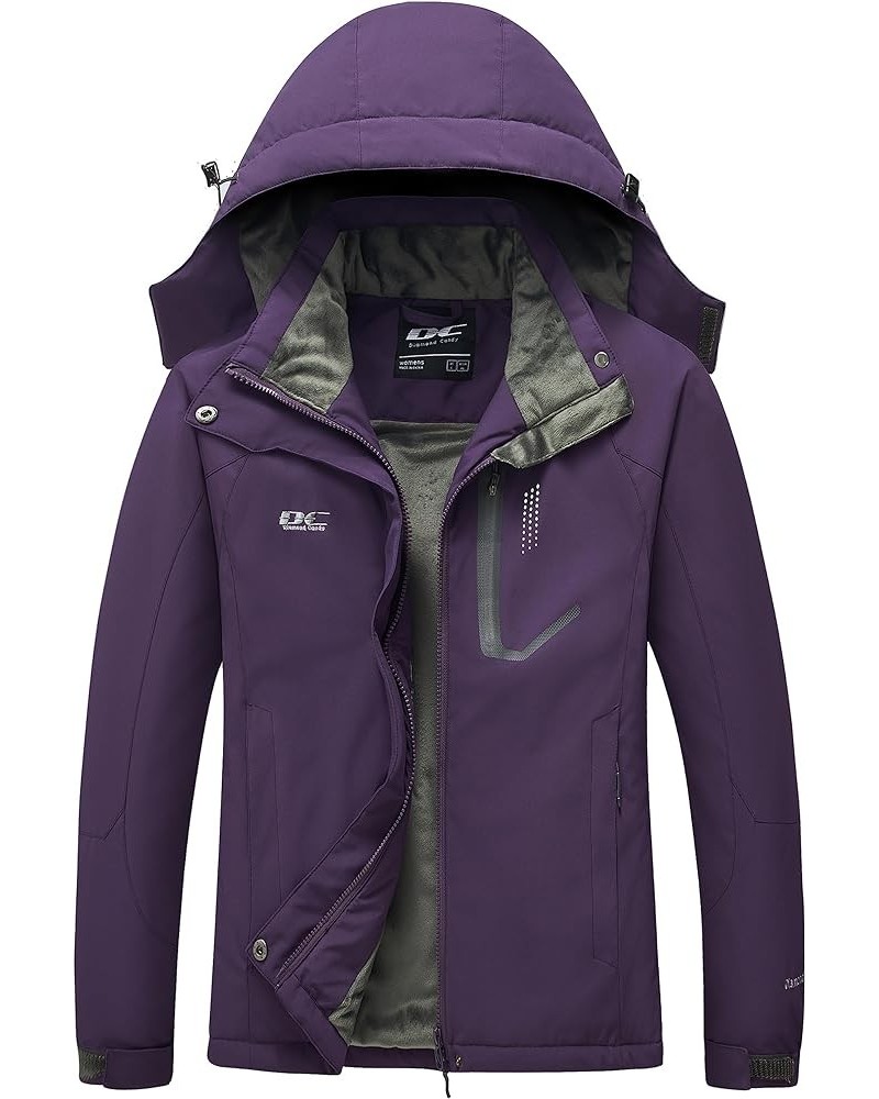 Women's Waterproof Ski Jackets Warm Winter Snow Jacket Mountain Windbreaker Hooded Raincoat Purple $26.09 Activewear