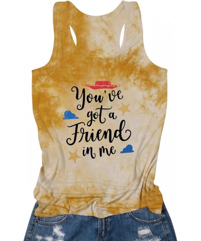 You've Got a Friend in Me T Shirt Women Funny Letter Print Shirts Cute Graphic Tee Casual Summer Short Sleeve Tops Tie Yellow...