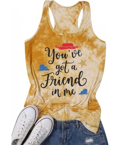 You've Got a Friend in Me T Shirt Women Funny Letter Print Shirts Cute Graphic Tee Casual Summer Short Sleeve Tops Tie Yellow...