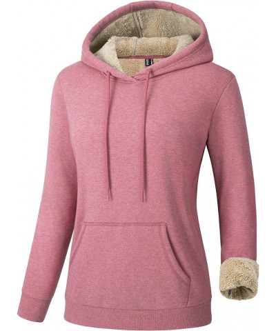 Women's Sherpa Lined Pullover Hoodies Cotton Fleece Sweatshirt Active Hooded With Pockets Casual Classic Tops Pink $23.49 Act...