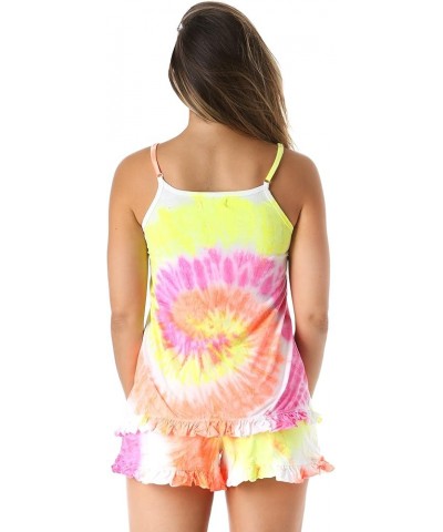 Tie Dye Pajama Short Set with Ruffle Detail Tie Dye Tornado $11.59 Sleep & Lounge