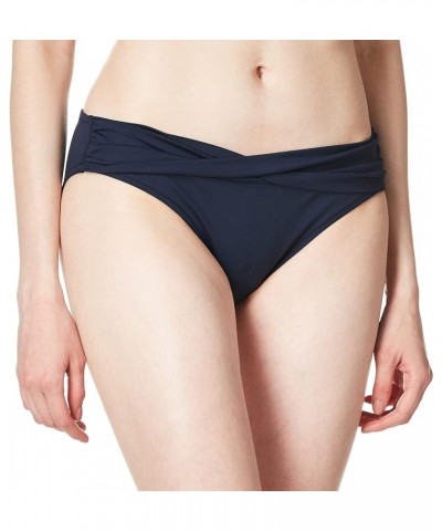 Women's Twist Band Hipster Full Coverage Bikini Bottom Swimsuit Indigo $14.35 Swimsuits