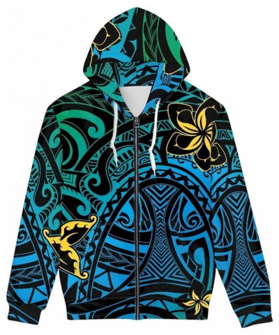 JooMeryer Men's 3D Wolf Print Casual Jacket Full Zip Hoodie Hooded Sweatshirts Polynesian Tapa $14.35 Hoodies & Sweatshirts