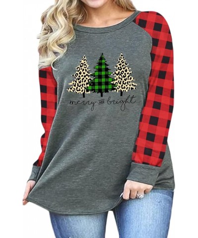 Cute Plus Size Christmas Shirt Women Funny Long Sleeve Raglan Merry Christmas Baseball T Shirts Tops A_grey02 $8.24 T-Shirts