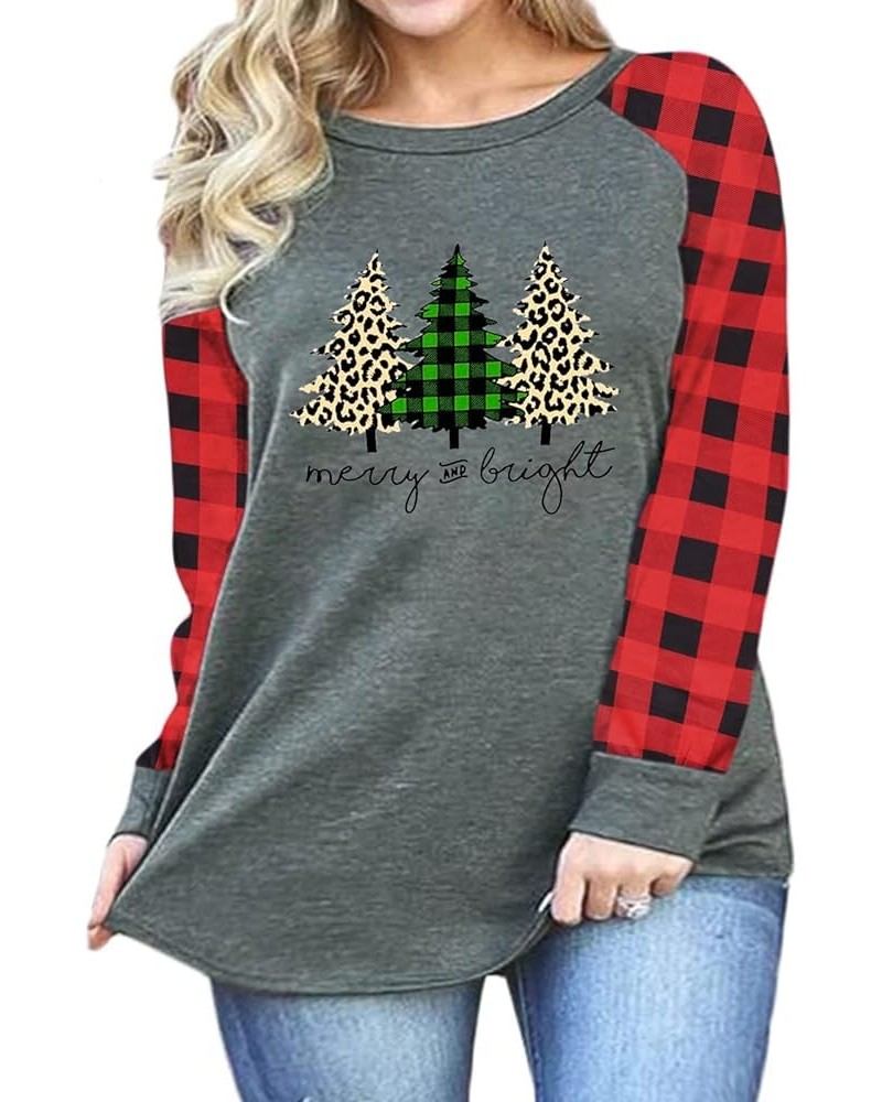 Cute Plus Size Christmas Shirt Women Funny Long Sleeve Raglan Merry Christmas Baseball T Shirts Tops A_grey02 $8.24 T-Shirts