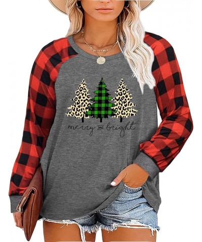 Cute Plus Size Christmas Shirt Women Funny Long Sleeve Raglan Merry Christmas Baseball T Shirts Tops A_grey02 $8.24 T-Shirts