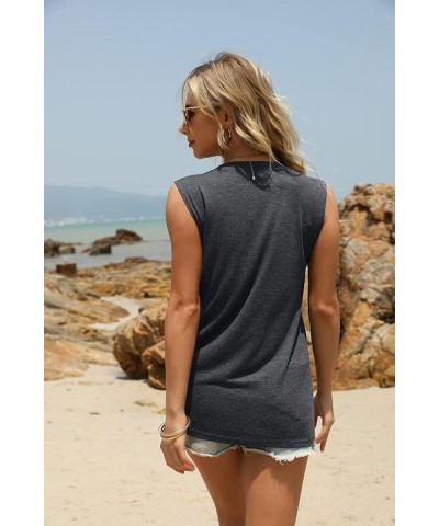 Lake Mode Tank Tops Women Lake Life Summer Vacation Funny Vest Tees Camping Casual Tanks Tops T-Shirt Gray $12.47 Tanks