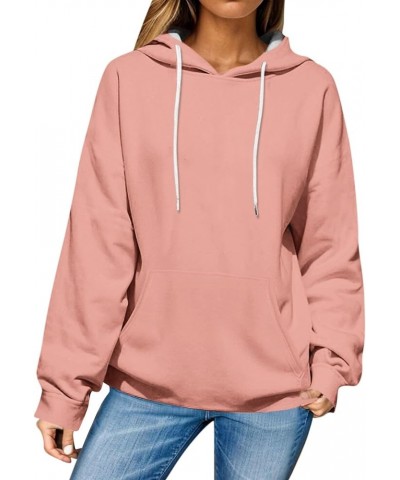 Full Sleeve Blouse for Women Fall Fun Plus Size Birthday Slim Solid Top Scoop Neck Polyester Sweatshirt for 01-pink $8.79 Blo...