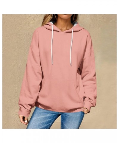 Full Sleeve Blouse for Women Fall Fun Plus Size Birthday Slim Solid Top Scoop Neck Polyester Sweatshirt for 01-pink $8.79 Blo...