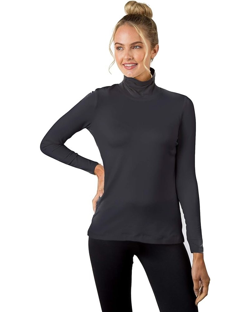 A'nue Miami Women's Classic Turtleneck, Long Sleeve Basic Shirt Smoke $40.25 Blouses