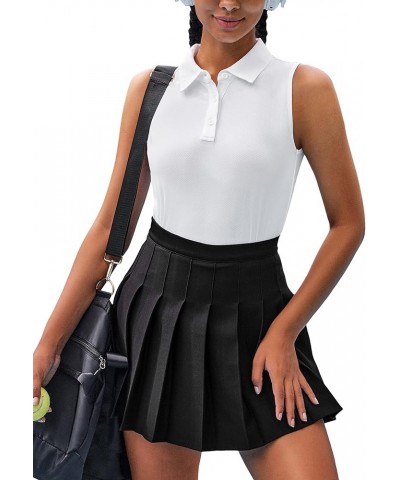 Women's Golf Polo Shirt Sleeveless Tennis Tops 50+ UV Protection Shirts Quick Dry Collared Activewear 02 White $12.50 Shirts