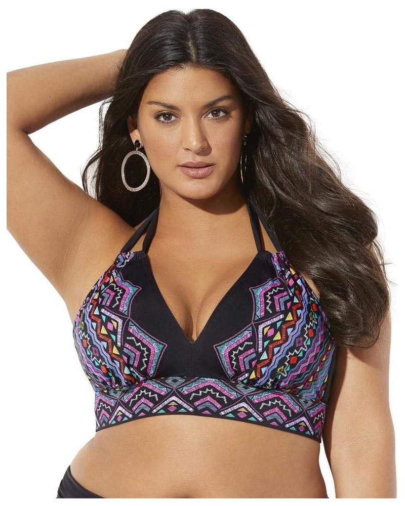 Women's Plus Size Loop Strap Halter Bikini Top Multi Engineered $19.32 Swimsuits