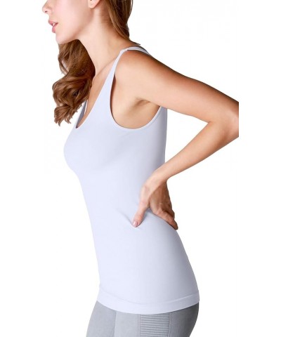 Women Seamless Basic Jersey Tank Top, Made in U.S.A, One Size Heather Blue $24.75 Tanks