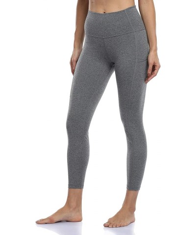 Women's High Waist Buttery Soft Athletic Yoga Pants 25" Inseam Leggings with Pockets Heather Grey $14.01 Leggings
