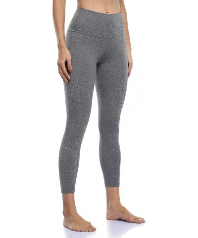 Women's High Waist Buttery Soft Athletic Yoga Pants 25" Inseam Leggings with Pockets Heather Grey $14.01 Leggings
