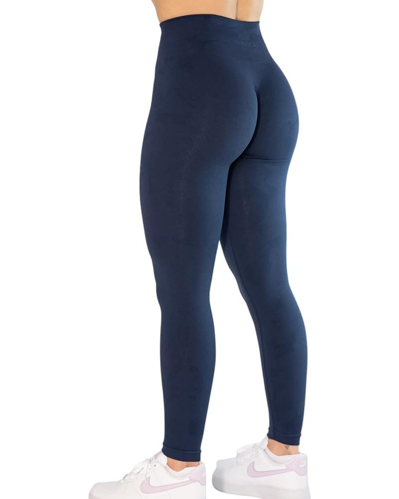 CAMO Collection Workout Leggings for Women Subtle Logo Seamless Scrunch Gym Tights Yoga Running Active Pants Camo-dark Blue $...