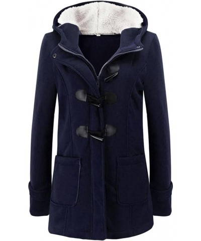 Fall Fashion Coats for Women Winter Warm Coats Casual Fuzzy Fleece Sherpa Jackets Hoodies Pullover Plus Size Jackets 36-navy ...