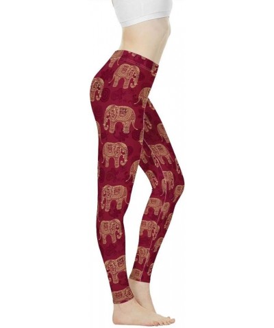 Womens Capri Legging Yoga Pants for Women Mesh Running Exercise Workout Leggings Elephant $10.00 Leggings