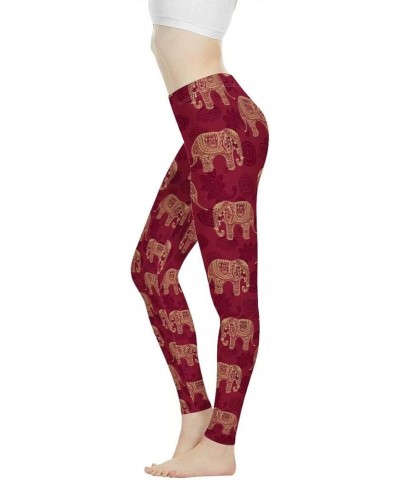 Womens Capri Legging Yoga Pants for Women Mesh Running Exercise Workout Leggings Elephant $10.00 Leggings