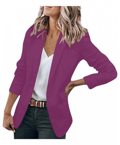 Blazers for Women Long Sleeve Open Front Cardigan Lapel Neck Single Button Tops Casual Solid Color Plus Size Fall Outfits B-p...