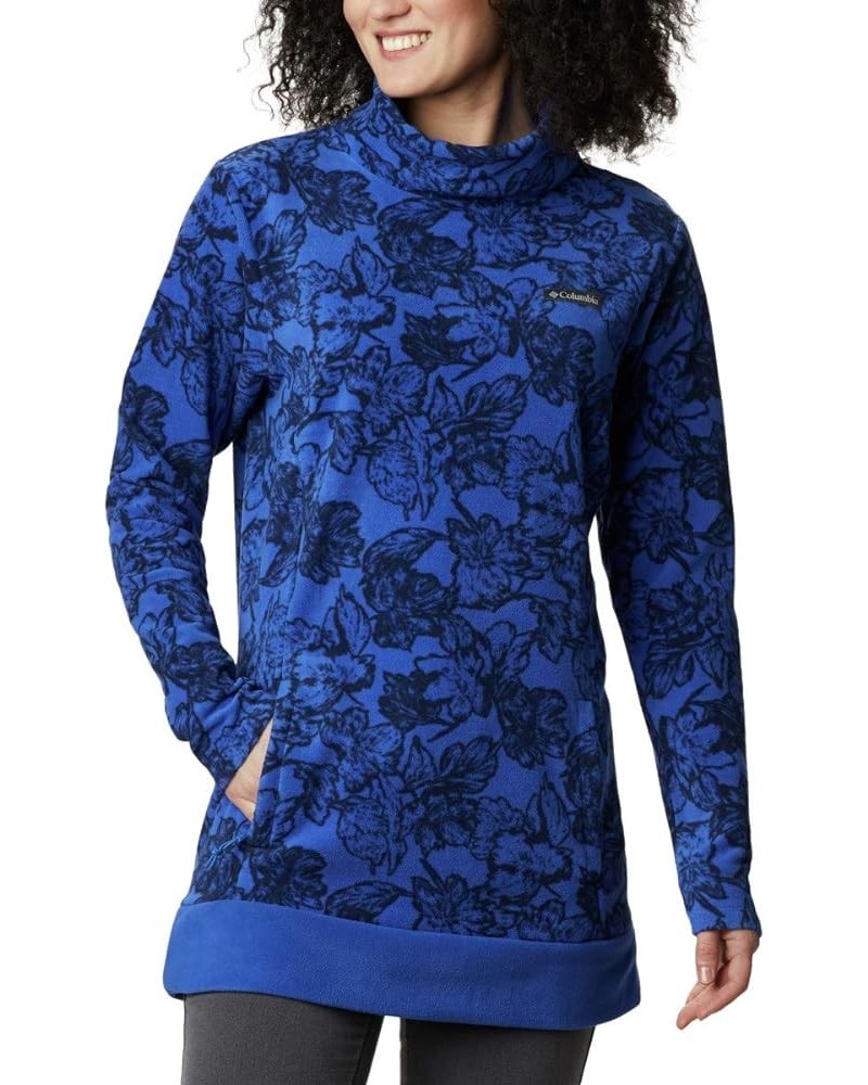 Women's Ali Peak Fleece Tunic Lapis Blue/Brush Floral Print $23.09 Jackets