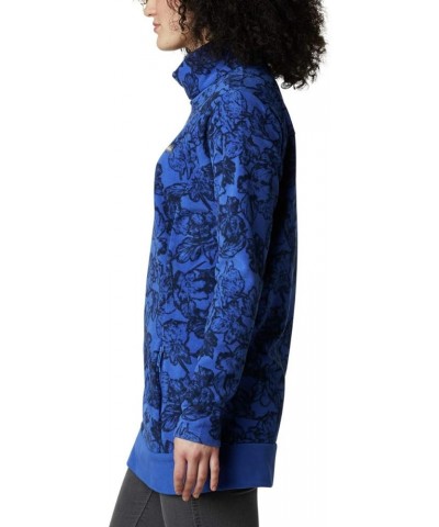 Women's Ali Peak Fleece Tunic Lapis Blue/Brush Floral Print $23.09 Jackets