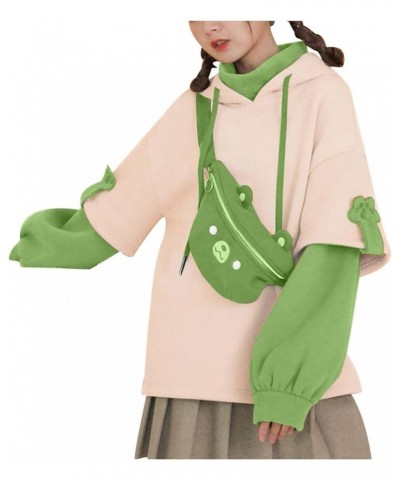Cute Animal Hoodie for Women Kawaii Brown Bear Hoodies with Personality Bag Dinosaur Patchwork Sweatshirt Teengirls Sweatshir...