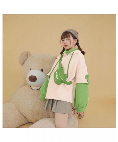 Cute Animal Hoodie for Women Kawaii Brown Bear Hoodies with Personality Bag Dinosaur Patchwork Sweatshirt Teengirls Sweatshir...