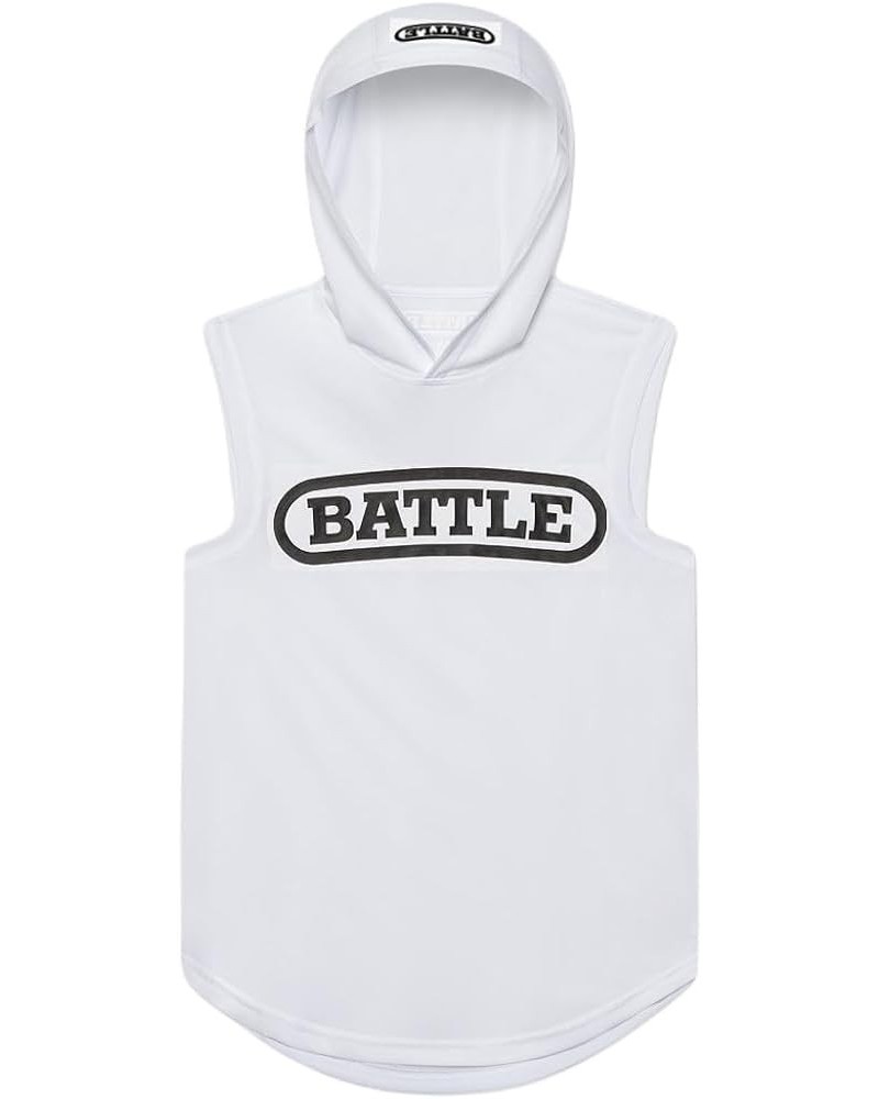 Men's Sleeveless Light Action Hoodie White/Black $23.39 Hoodies & Sweatshirts