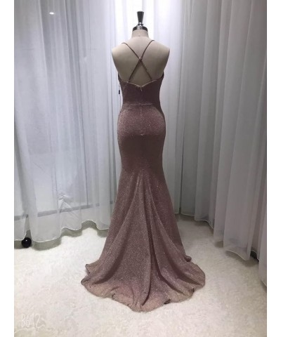 Women's Sparkle Deep V-Neck Bridesmaid Dresses Mermaid Glittery Prom Dresses Formal Gown Deep V-purple $27.96 Dresses