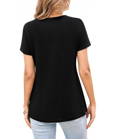 Women's Fall Long Sleeve Tunic Tops for Leggings V Neck Button Casual Blouse Sweatshirt Z-black $18.55 Tops