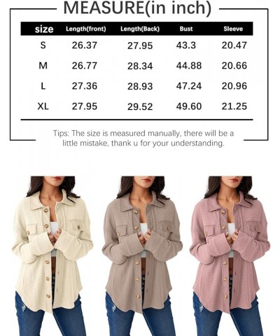 Womens Shacket Jacket Waffle Knit Oversized Button Down Shirts Fall Outfits 2024 Fashion Clothes Deeppink $17.35 Blouses