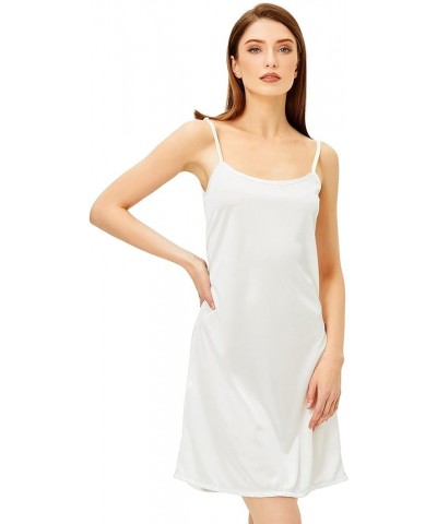 Full Slip for Women - Adjustable Spaghetti Strap Cami Nightgown Womens Sleepwear Chemise White $6.83 Lingerie